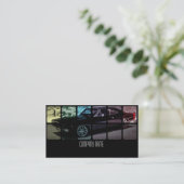 Carte De Visite Voiture noire de muscle dans différentes couleurs (Debout devant)