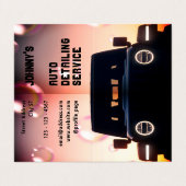 Carte De Visite Voiture professionnelle à l'image du crépuscule (Extérieur déplié)