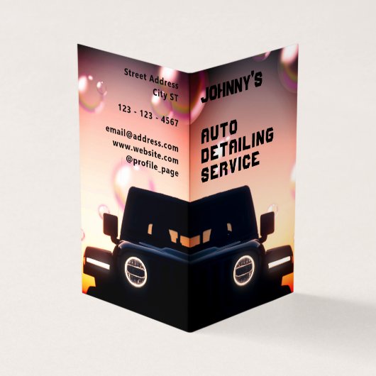 Carte De Visite Voiture professionnelle à l'image du crépuscule (Extérieur)