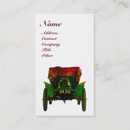 CARTE DE VISITE VOITURE RETRO - AUTOMOBILE (Devant)