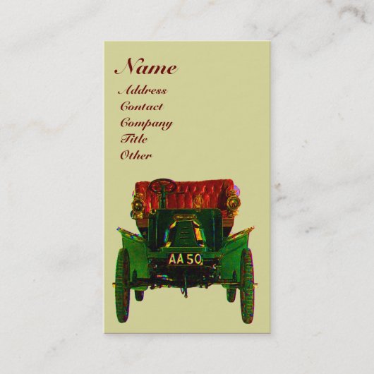 CARTE DE VISITE VOITURE RETRO - AUTOMOBILE (Devant)