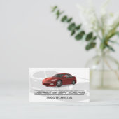 Carte De Visite Voiture rouge (Debout devant)