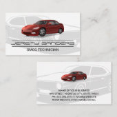 Carte De Visite Voiture rouge (Devant / Derrière)