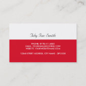 Carte De Visite Voiture rouge classique, Mécanique (Dos)