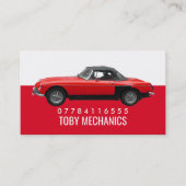 Carte De Visite Voiture rouge classique, Mécanique (Devant)