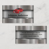 Carte De Visite Voiture rouge | Métallique (Devant / Derrière)