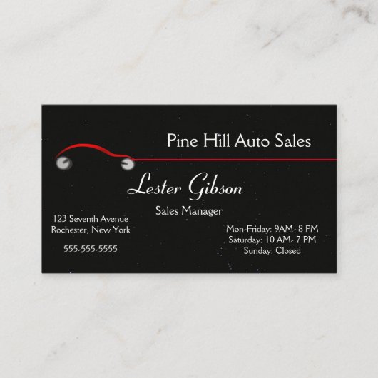 Carte De Visite Voiture rouge modifiable contre un Arrière - plan  (Devant)