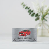 Carte De Visite Voiture rouge | Wrenches | Métallique (Debout devant)