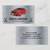 Carte De Visite Voiture rouge | Wrenches | Métallique (Devant / Derrière)
