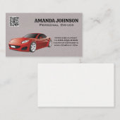 Carte De Visite Voiture sport rouge | Cuir | Code QR (Devant / Derrière)