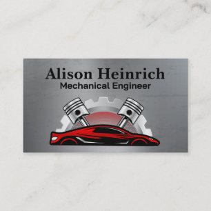 Carte De Visite Voiture sport rouge Pistons