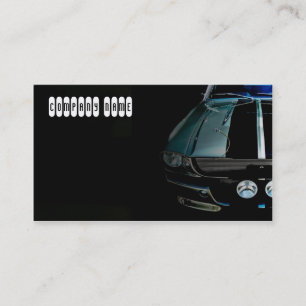 Carte De Visite Voiture verte élégante de muscle dans le noir