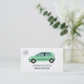 Carte De Visite Voiture verte moderne, École de conduite, Instruct (Debout devant)