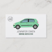 Carte De Visite Voiture verte moderne, École de conduite, Instruct (Devant)