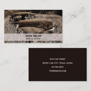 Carte De Visite Voiture vintage Retro Rustic Brown Classic