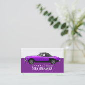Carte De Visite Voiture violette classique, Mécanique (Debout devant)