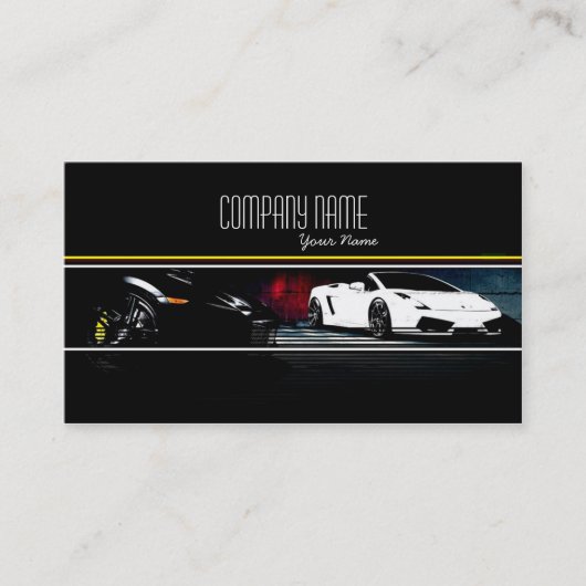 Carte De Visite Voitures exotiques blanches et noires à (Devant)