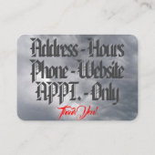 Carte De Visite Voitures extrêmes (Dos)