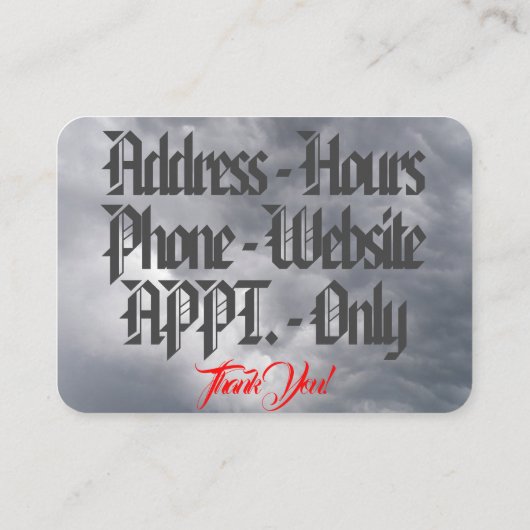 Carte De Visite Voitures extrêmes (Dos)