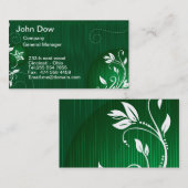 Carte De Visite VOL1 floral vert moderne (Devant / Derrière)