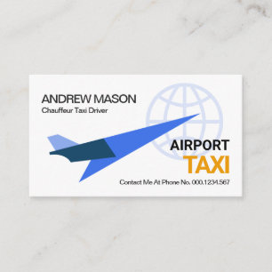 Carte De Visite Vol Blue Jet Liftoff Global Airport Taxi Ride