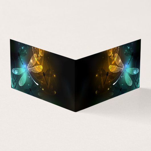 Carte De Visite Vol de libellule verte lumineuse (Extérieur)