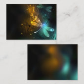 Carte De Visite Vol de libellule verte lumineuse (Devant / Derrière)