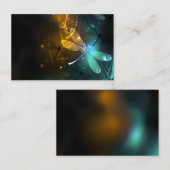 Carte De Visite Vol de libellule verte lumineuse (Devant / Derrière)