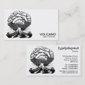 Carte De Visite Volcan - Noir sur Blanc (Devant / Derrière)
