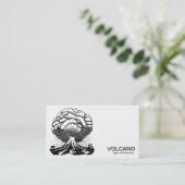 Carte De Visite Volcan - Noir sur Blanc (Debout devant)