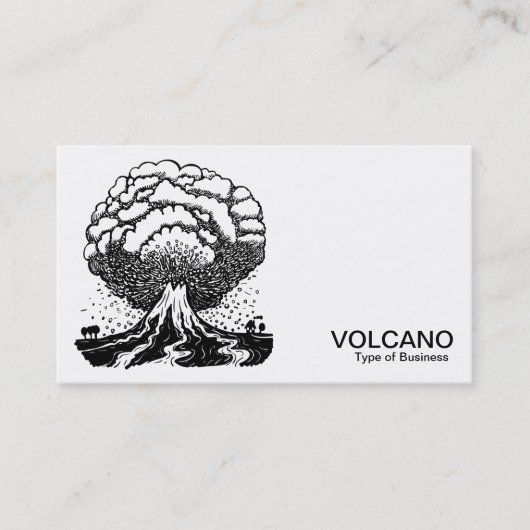 Carte De Visite Volcan - Noir sur Blanc (Devant)
