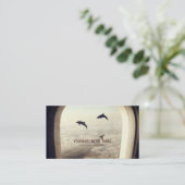 Carte De Visite Voler avec des dauphins (Debout devant)