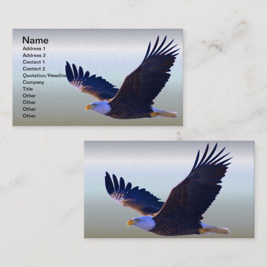 Carte De Visite Voler d'Eagle chauve (Devant / Derrière)