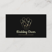 Carte De Visite Volet Black Gold Event Party Planner (Devant)