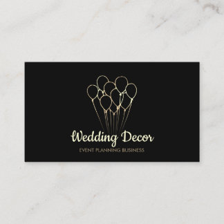 Carte De Visite Volet Black Gold Event Party Planner