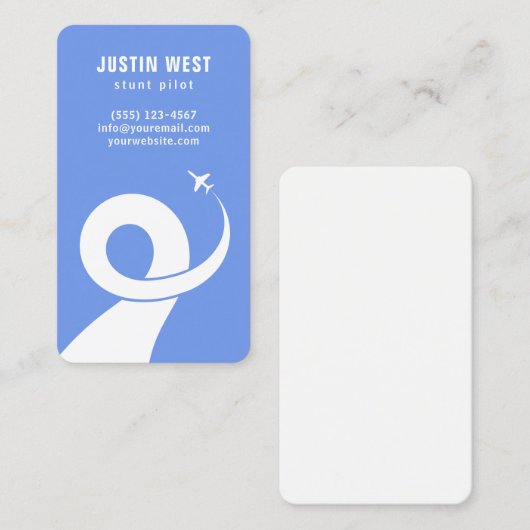 Carte De Visite Volet bleu bleu bleu bleu bleu acrobatique Silhoue (Devant / Derrière)