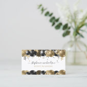 Carte De Visite Volet d'or noir du planificateur de fête (Debout devant)