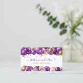 Carte De Visite Volet or violet du planificateur de fête (Debout devant)