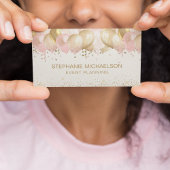 Carte De Visite Volet Parties scintillant or rose pâle du planific