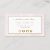 Carte De Visite Volet Parties scintillant or rose pâle du planific (Dos)