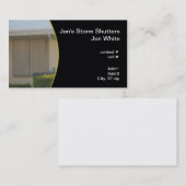 Carte De Visite Volet résidentiel de tempête (Devant / Derrière)