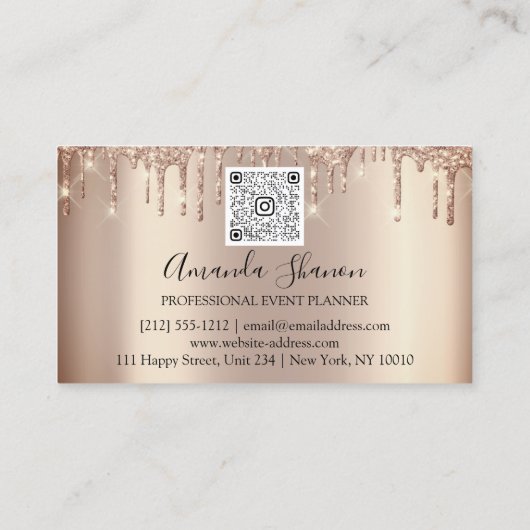 Carte De Visite Volets de Parties scintillant Rose Violet Planific (Dos)