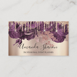 Carte De Visite Volets de Parties scintillant Rose Violet Planific