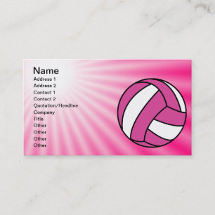 Carte De Visite Volley-ball rose