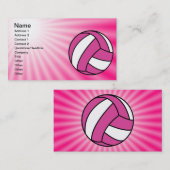 Carte De Visite Volley-ball rose (Devant / Derrière)