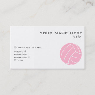 Carte De Visite Volley-ball rose clair