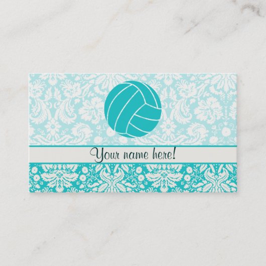 Carte De Visite Volley-ball turquoise (Devant)