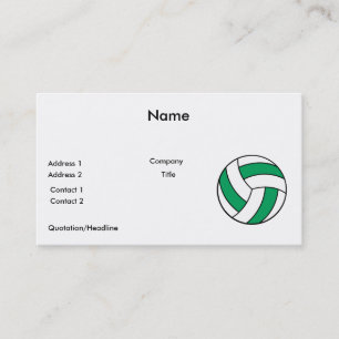 Carte De Visite volley-ball vert et blanc