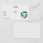 Carte De Visite volley-ball vert et blanc (Devant / Derrière)
