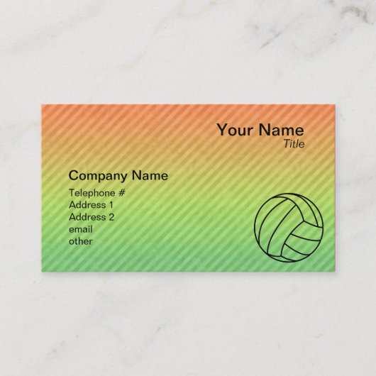 Carte De Visite Volleyball ; (Devant)